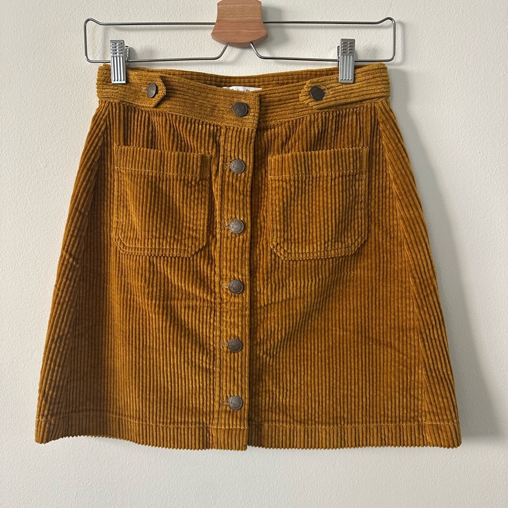 Madewell Corduroy Button-Front Mini Skirt - Picture 3 of 9